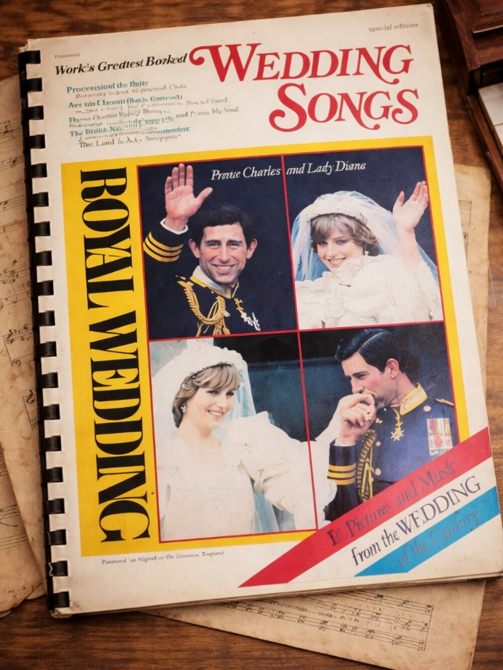 Vintage Royal Wedding Piano Book Prince Charles Diana